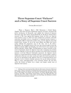 Reconstruction Era / Plessy v. Ferguson / Fred Korematsu / Korematsu v. United States / Supreme Court of the United States / Jim Crow laws / Separate but equal / Homer Plessy