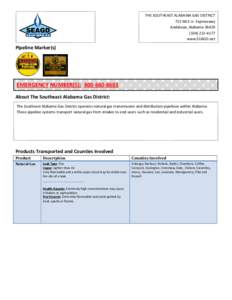 THE SOUTHEAST ALABAMA GAS DISTRICT 715 MLK Jr. Expressway Andalusia, Alabama[removed]4177 www.SEAGD.net