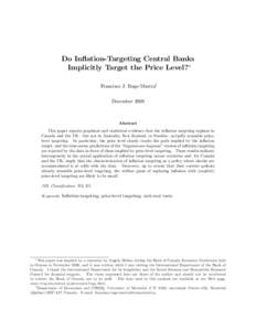 Do In‡ation-Targeting Central Banks Implicitly Target the Price Level? Francisco J. Ruge-Murciay December[removed]Abstract