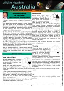 Newsletter of the Australian Wildlife Health Network  Volume 7, Issue 2 March 2009