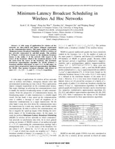 Minimum-Latency Broadcast Scheduling in Wireless Ad Hoc Networks