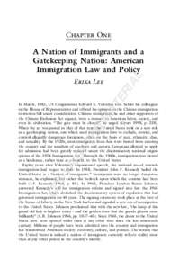 a nation of immigrants and a gatekeeping nation  5 Chapter One