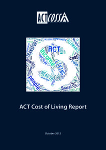 ACT Cost of Living Report  October 2012 ACT Cost of Living Report