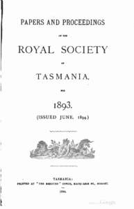 Papers and proceedings of the Royal Society of Tasmania