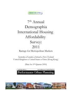 7th Annual Demographia International Housing Affordability Survey: 2011