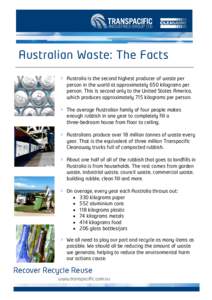 Landfill / Waste minimisation / Sustainability / Transpacific Industries Group / Industrial ecology / Waste management / Environment