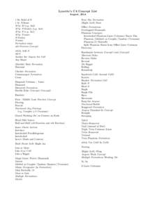 Lynette’s C4 Concept List August, By Solid of N 1 by N-Some M by M (e.g. 3x3) M by N Matrix (e.g. 3x4)