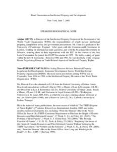 Intellectual property law / Monopoly / World Trade Organization / Patent offices / Agreement on Trade-Related Aspects of Intellectual Property Rights / United Nations Conference on Trade and Development / International trade law / World Intellectual Property Organization / Intellectual property / International relations / International trade / Business