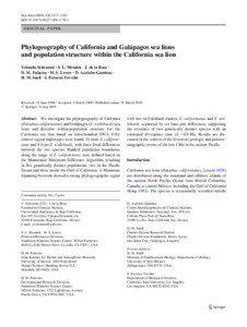 Biogeography / Water / Fauna of Canada / Population genetics / Zalophus / California sea lion / Galápagos sea lion / Galápagos Islands / Sea lion / Eared seals / Pinnipeds / Biology