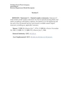 Northern States Power Company South Dakota Revenue Requirement Model Description Section C 20:10:13:53. Statement C -- Earned surplus statements. Statement C