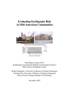 Evaluating Earthquake Risk in Mid-American Communities Final Report, Project SE-5 (Earthquake Loss Estimate Methods for Essential Facilities) Mid-America Earthquake Center