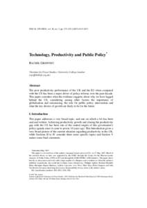 Economics / Economic growth / Manufacturing / Productivity / Workforce productivity / Research and development / Gross domestic product / Innovation / Competitiveness / Business / Macroeconomics / Technology