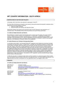 South Africa - NPT country information