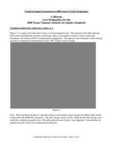 California Area Designations for the 2008 Ozone National Ambient Air Quality Standards - Technical Analysis for Calaveras County, CA