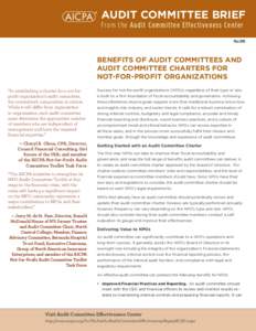 Audit Committee Brief From the Audit Committee Effectiveness Center MayBenefits of Audit Committees and