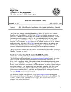 United States  Office of Personnel Management The Federal Government’s Human Resources Agency