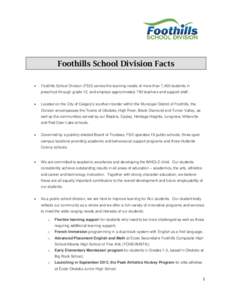 Service-learning / Inclusion / Foothills No. 31 /  Alberta / E-learning / Lifelong learning / Christ the Redeemer Catholic Separate Regional Division No. 3 / Education / Educational psychology / Okotoks