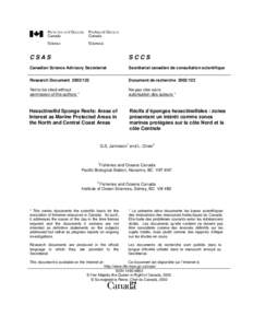 Sponge reef / Marine protected area / Marine conservation / Bottom trawling / Trawling / Hecate Strait / Pacific North Coast Integrated Management Area / Coral reef / Fishing / Fisheries / Fishing industry