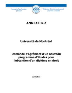 i  ANNEXE B-2 Université de Montréal