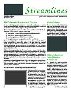 Volume 48 Issue 4 Fall/Winter 2012 Streamlines  from Green Valleys Association at Welkinweir