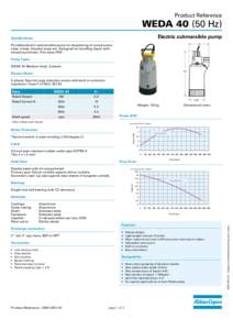 Product Reference  WEDAHz) Electric submersible pump  Specifications