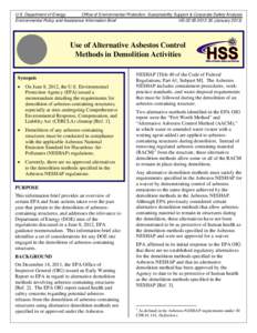 Use of Alternative Asbestos Control Methods in Demolition Activities