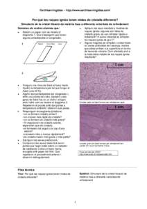 Earthlearningidea – http://www.earthlearningidea.com/  Per què les roques ígnies tenen mides de cristalls diferents? Simulació de la cristal·lització de matèria fosa a diferents velocitats de refredament Demaneu 