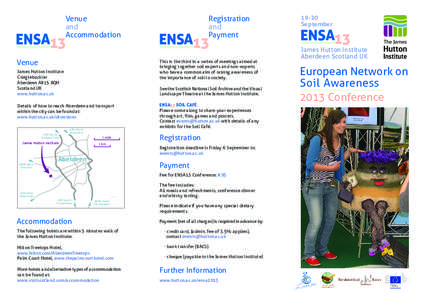 Venue and Accommodation ENSA13 s to the Aberdeen site