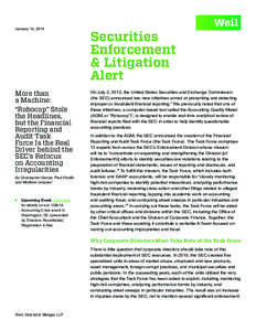 January 14, 2014  Securities Enforcement & Litigation Alert