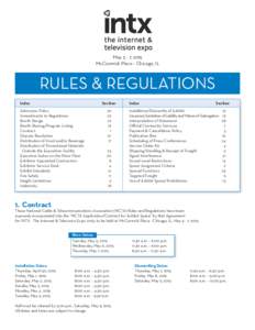 May 5 - 7, 2015 McCormick Place - Chicago, IL RULES & REGULATIONS Index