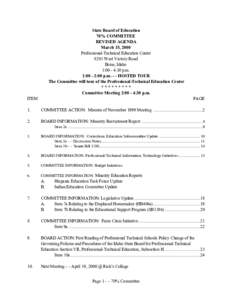State Board of Education 70% COMMITTEE REVISED AGENDA March 15, 2000 Professional-Technical Education Center 8201 West Victory Road