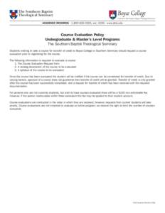 7334 Course Evaluation Forms