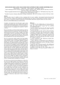 MECHANISMS MODULATING TELECONNECTION PATTERNS IN THE EASTERN MEDITERRANEAN Isidora Katara 1 *, Janine Illan 1 , Vasilis Valavanis 2 and Graham-J. Pierce 3 1  School of Biological Sciences (Zoology),University of Aberdeen