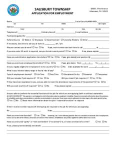 Microsoft Word - SALISBURY TOWNSHIP APPLICATION FOR EMPLOYMENT(4)