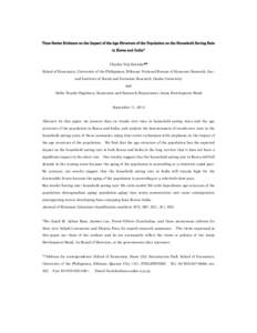 Economic growth / Retirement / Demographic transition / Life-cycle hypothesis / Charles Horioka / Gross domestic product / Macroeconomics / Economics / Demography