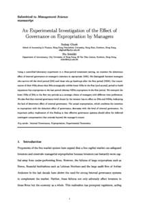 Submitted to manus
ript Management S
ien
e  An Experimental Investigation of the Ee
t of