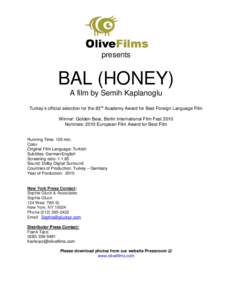 Microsoft Word - BAL HONEY presskit2.doc