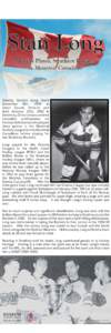 Stan Long Hockey Player, Strathroy Rockets & Montreal Canadiens Stanley Gordon Long (born November