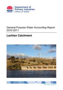 General Purpose Water Accounting Report[removed]Lachlan Catchment  www.water.nsw.gov.au