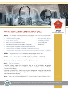 SPeD  PSC PHYSICAL SECURITY CERTIFICATION (PSC)