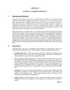 APPENDIX C SCOPE OF LANDRIGHTS SERVICES I.  Introduction and Background