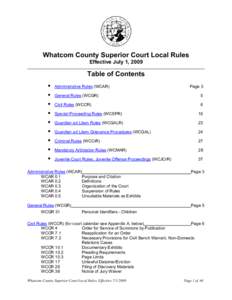 Local Rules 2000 Table of Contents