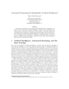 Artificial intelligence / Cognitive science / Logic / Cognition / Cybernetics / Automated reasoning / Automated theorem proving / Computational neuroscience / Explainable Artificial Intelligence / Mark E. Stickel / Reason / Inference