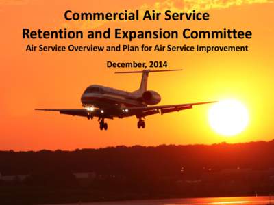 Commercial Air Service Retention and Expansion Committee Air Service Overview and Plan for Air Service Improvement December, 2014