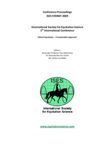 Conference Proceedings  ISES SYDNEY 2009      International Society for Equitation Science  5th International Conference 