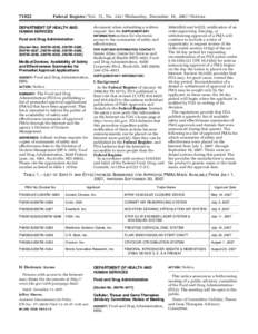 [removed]Federal Register / Vol. 72, No[removed]Wednesday, December 19, [removed]Notices DEPARTMENT OF HEALTH AND HUMAN SERVICES