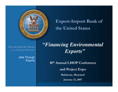 “Financing Environmental Exports”