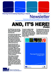 Planning Permit Activity Reporting in Victoria 	  Issue No 11, February 2012 Newsletter