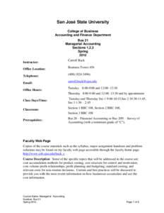 Final examination / Academic dishonesty / Syllabus / San Jose State University / Education / Knowledge / Examinations