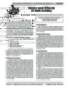 Oklahoma Cooperative Extension Service  PSS-2239 Cause and Effects of Soil Acidity